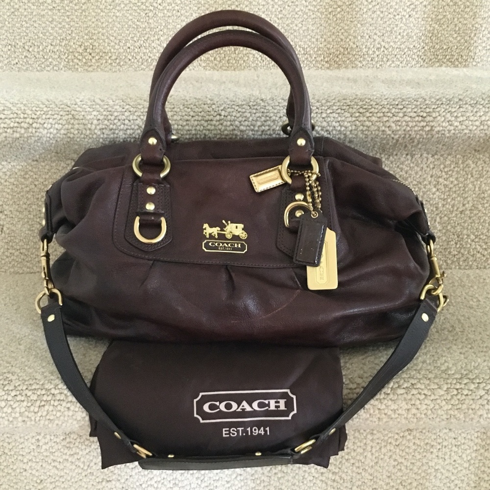 Coach Sabrina Large Satchel Shoulder Bag Brown Espresso